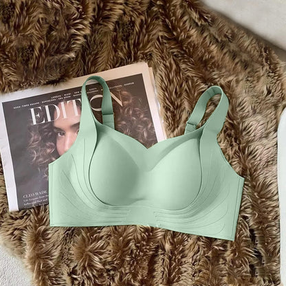 Solid Fashion Supportive Wireless Lift Bra for Women