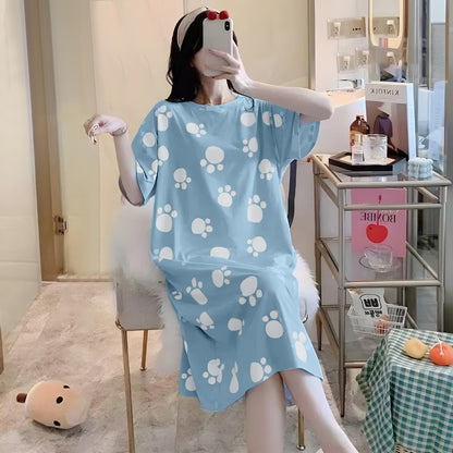 Printed Pattern Summer Korean Sleepwear Pajama for Women