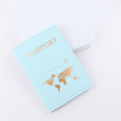 Aesthetic Style World Map Design Passport Holder | Leather Fashion Passport Protection Cover