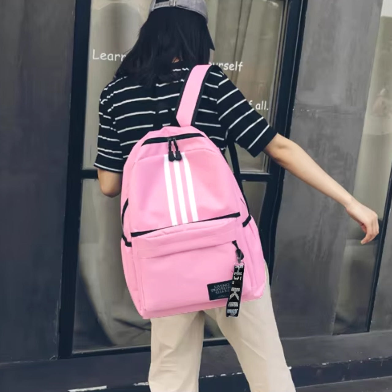 Latest Striped Fashion Printed Backpack Bag for Women