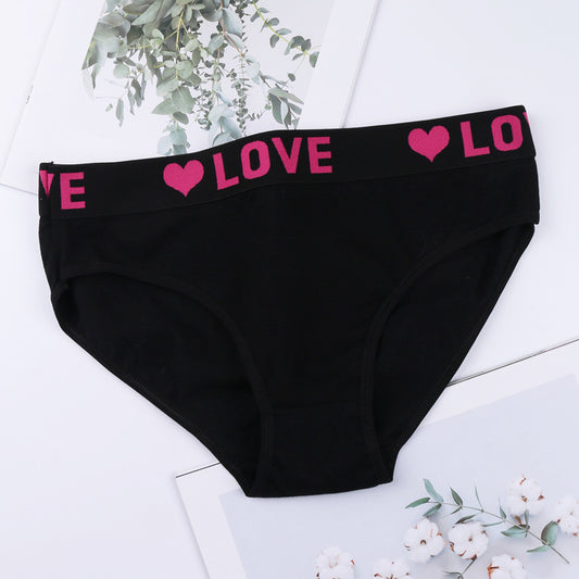 Letter Print Breathable Inner Wear Panties for Girls