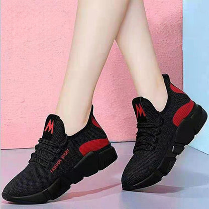 Korean Style Block Multicolor Pattern Casual Sports Shoes for Women