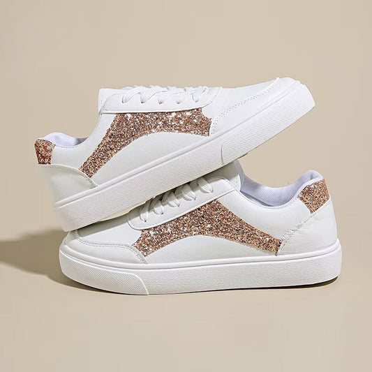Glitter Fashion Round Toe Sneakers for Women
