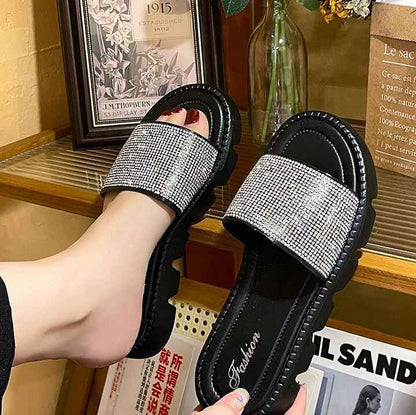 Glitter Style Anti Slip Fashion Wedge Sandals for Women