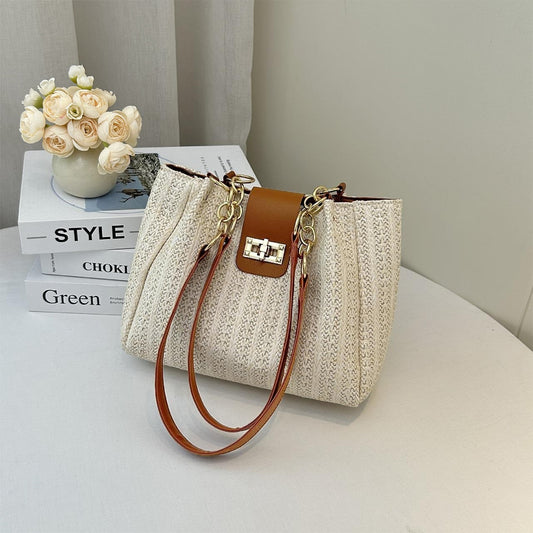 Woven Large Capacity Hand Shoulder Bag for Women
