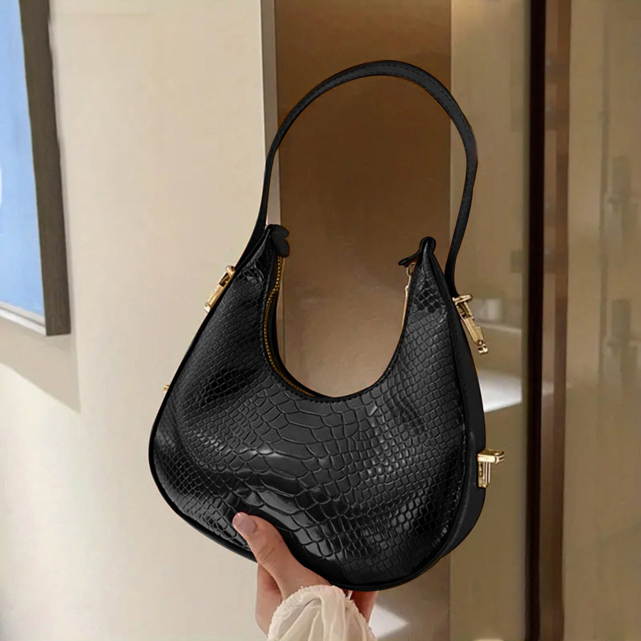 Vintage Solid Color Casual Hand Shoulder Minimal Designer Bag for Women