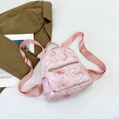 Minimal Small Floral Printed Backpack Bag for Women