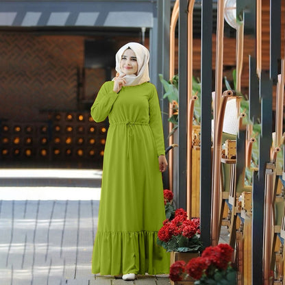 Solid Color Casual Wear Abaya for Girls