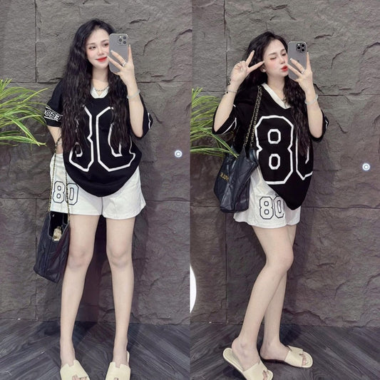 American Short Sleeve T-shirt & Shorts for Women