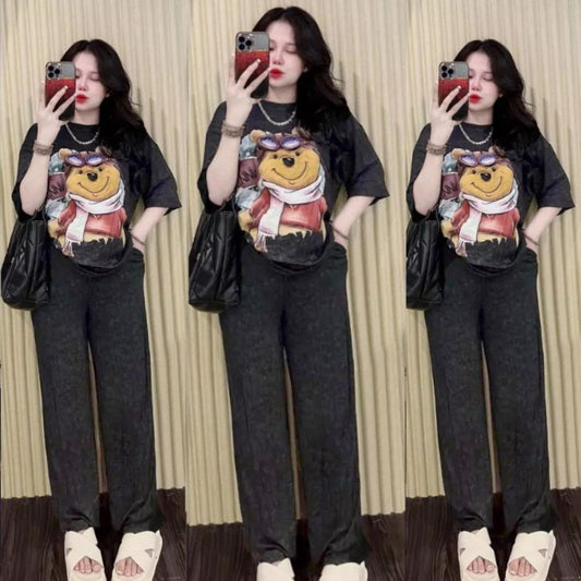 Graphics Printed Fashion T-shirt & Pants for Women