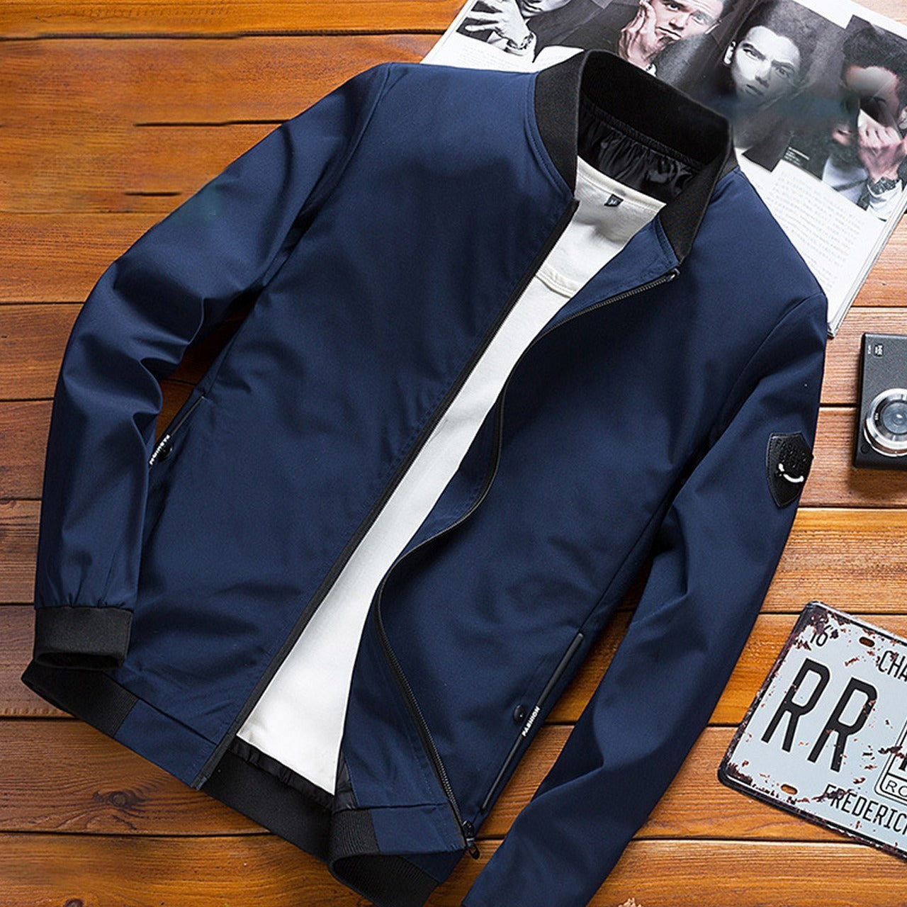 Zipper Style Fashion Solid Color Cotton Style Men's jacket