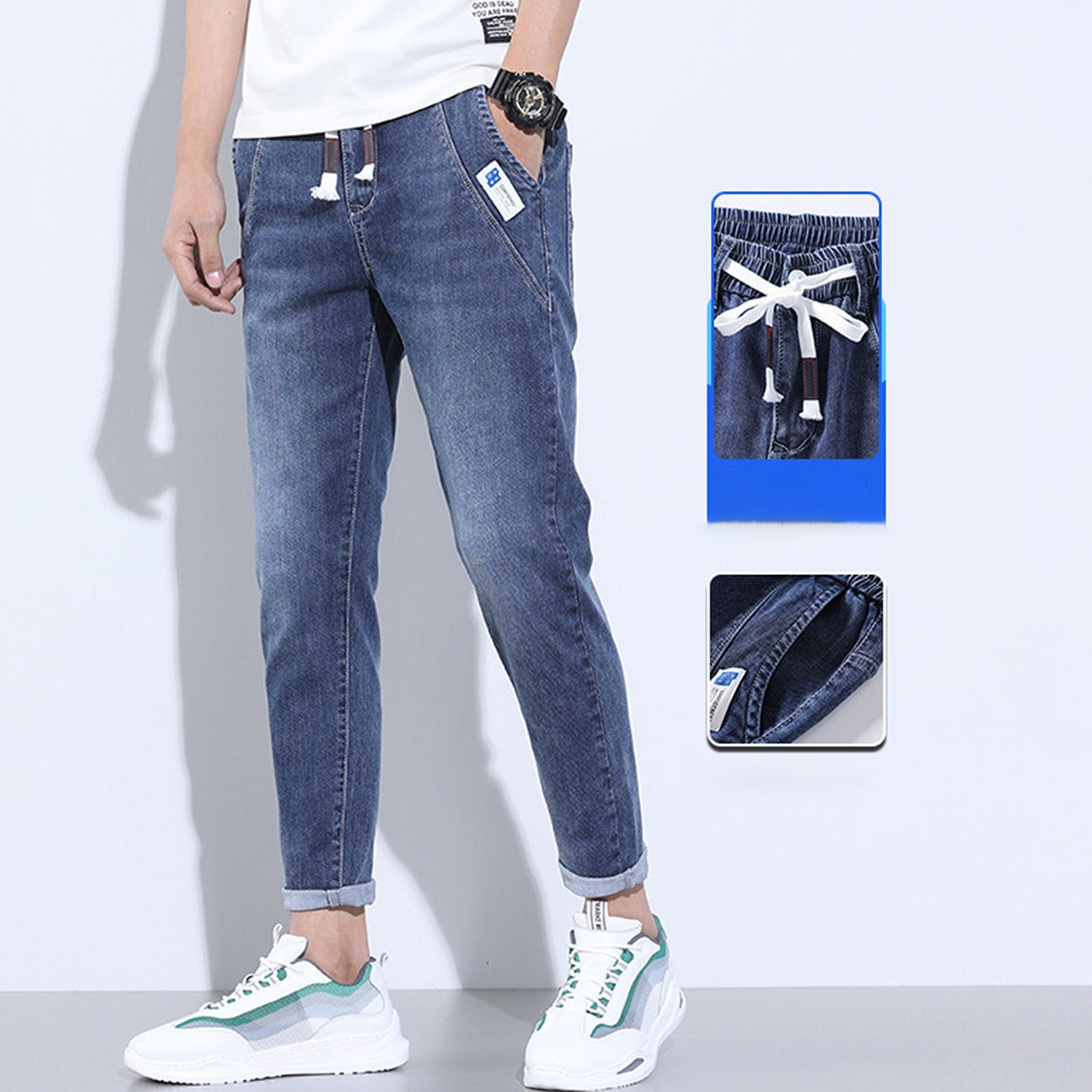 New Slim Fit Faded Color Fashion Jeans Pants for Men