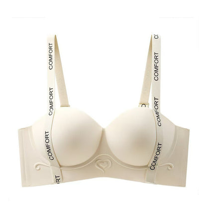 Padded Solid Color Push-up Bra for Women