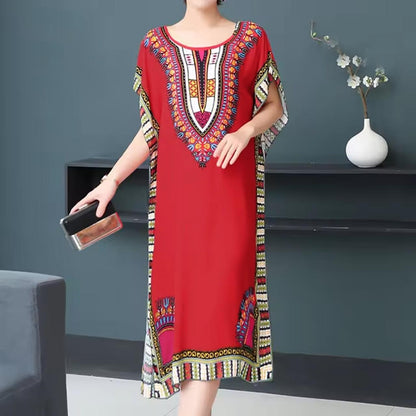 Tribal Print Fashion Short Sleeve Dress for Women