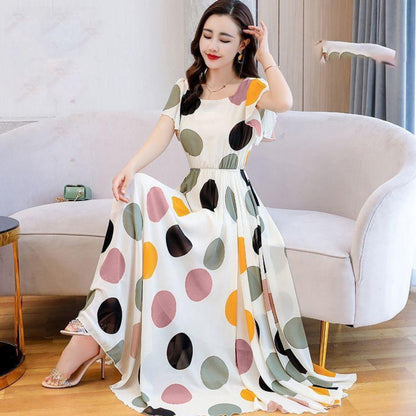 New Multicolor Fashion A Line Long Dress for Women