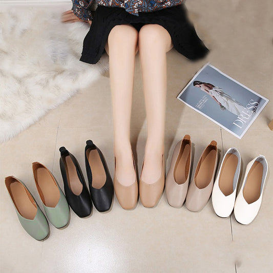 Solid Color Slip On Korean Style Low Top Shoes for Women