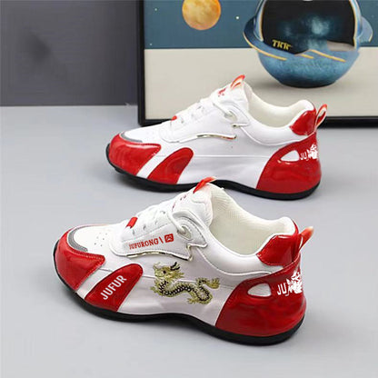 Dragon Design Printed Thick Sole Lightweight Casual Running Unisex Shoes