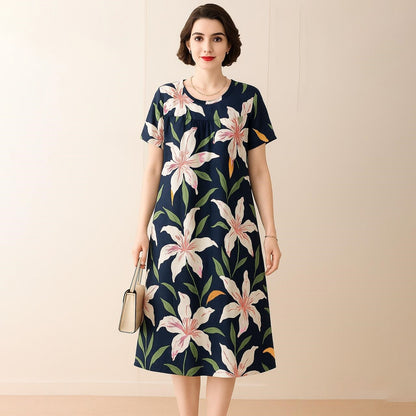 Floral & Polka Dot Printed Mid Skirt Top for Women