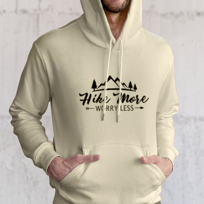 Hike More Text Printed Solid Color Hooded Sweatshirt for Men