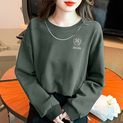 Latest Regular Fit Solid Long Sleeve T-shirt for Women