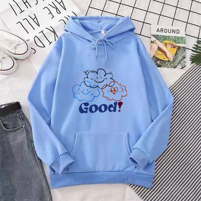 Good Text Printed Full Sleeve Hoodies for Women