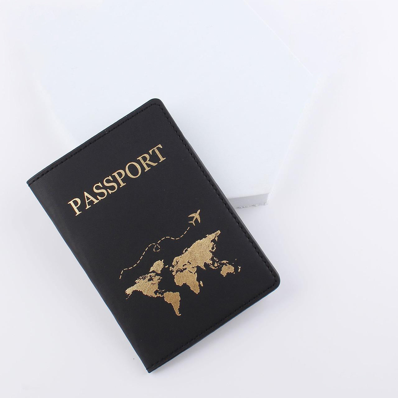 Aesthetic Style World Map Design Passport Holder | Leather Fashion Passport Protection Cover