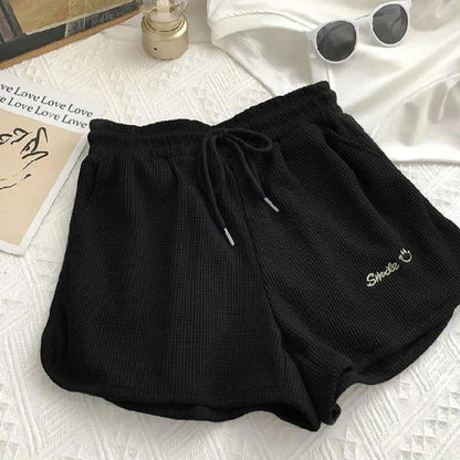 Fashion Style Solid Color Summer Shorts For Ladies