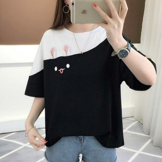 Rabbit Printed Trendy Latest Style T-Shirt for Women