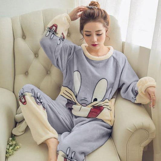 Latest Home wear Graphic Printed Pajama Dress for Ladies