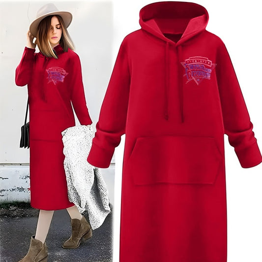 Latest Fashion Long Full Sleeve Hooded Dress for Women