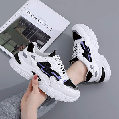 Trainer Color Block Pattern Casual Sneaker Shoes for Women