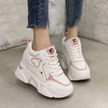 Wedge Fashion Height Increasing Love Pattern Shoes for Women