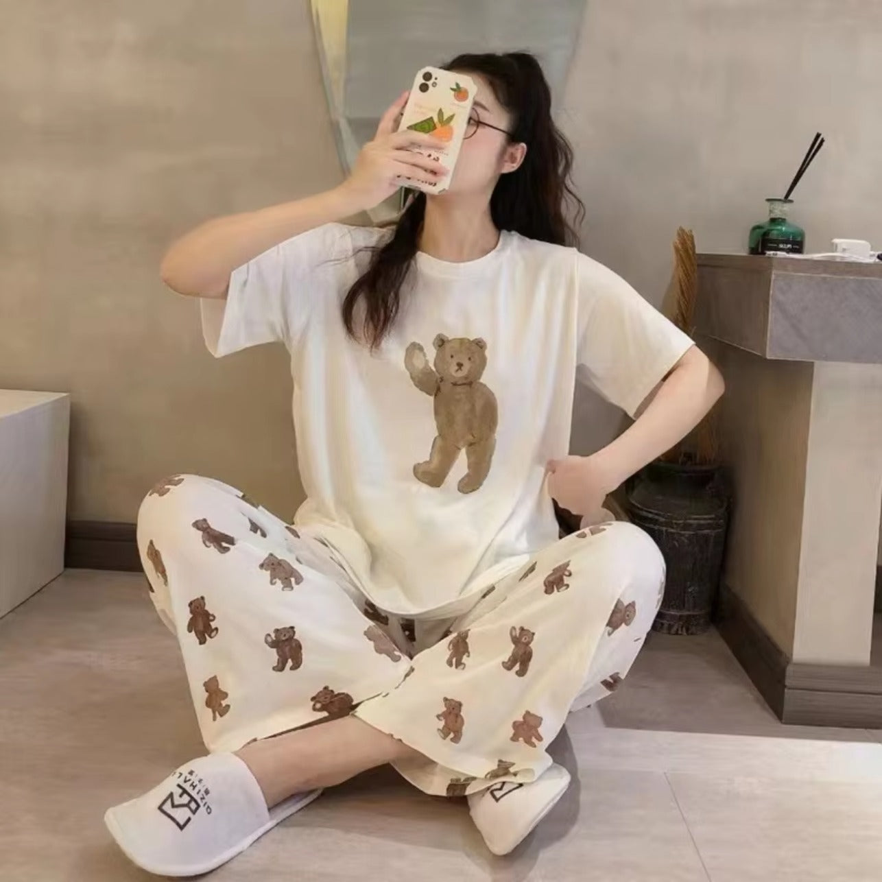 New Printed Fashion Sleepwear T-shirt & Pants for Girls