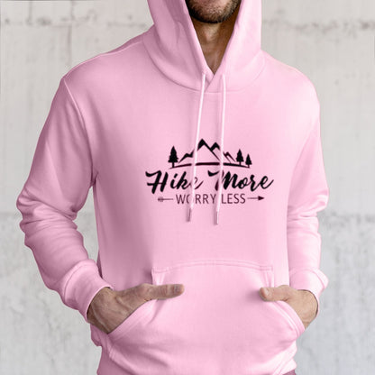 Hike More Text Printed Solid Color Hooded Sweatshirt for Men