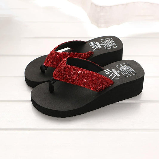 Rhinestone Pattern Slipper Thick Bottom Sandals for Women