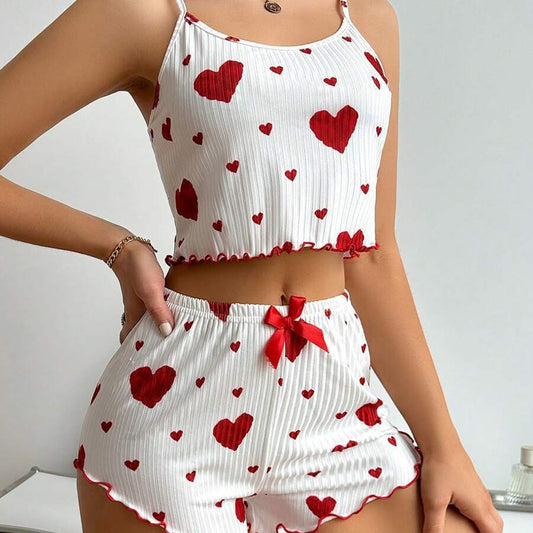 Love Printed Nightwear Cord Set for Women