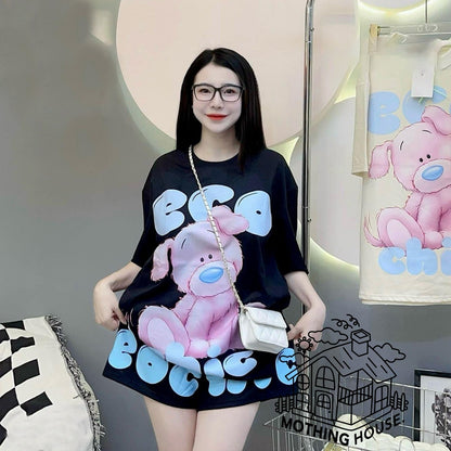 Graphic Printed Style Half Sleeve T-shirt & Shorts for Women