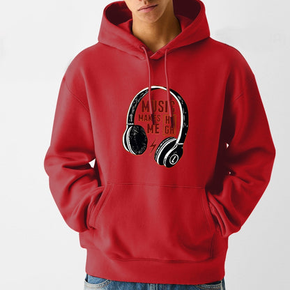 Street Fashion Full Sleeve Printed Hooded Sweatshirt for Men