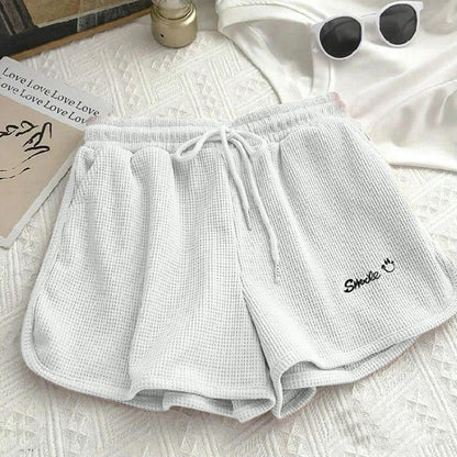 Fashion Style Solid Color Summer Shorts For Ladies