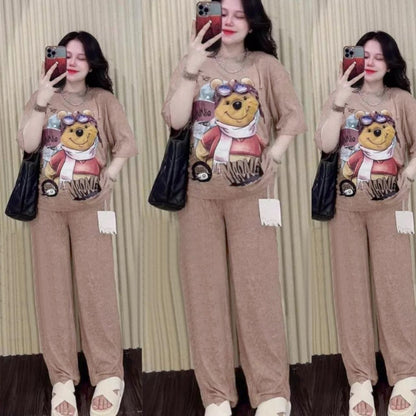 Graphics Printed Fashion T-shirt & Pants for Women