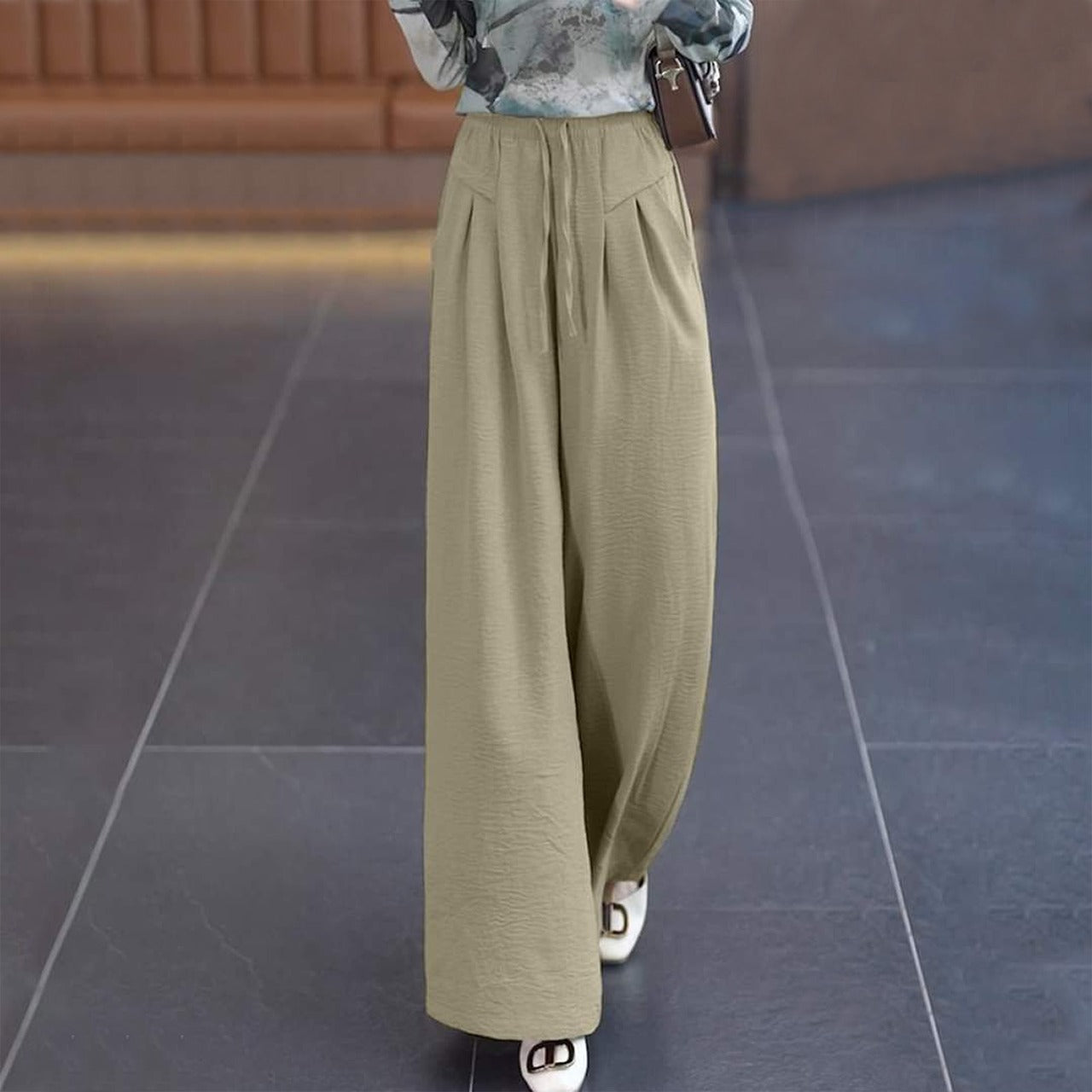 New Solid Color Fashion Wide Leg Pant for Women