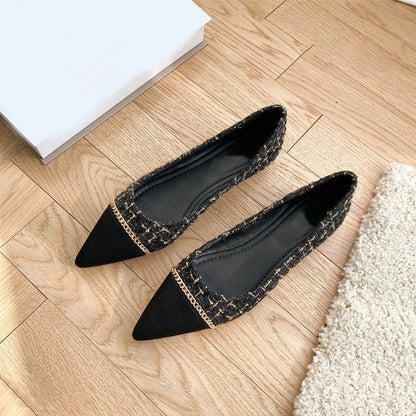 Pointed Toe Solid Low Heel Casual Fashion Shoes for Women