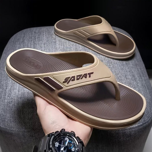 Men Solid Flat Slip On Beach Fashion Flip Flops