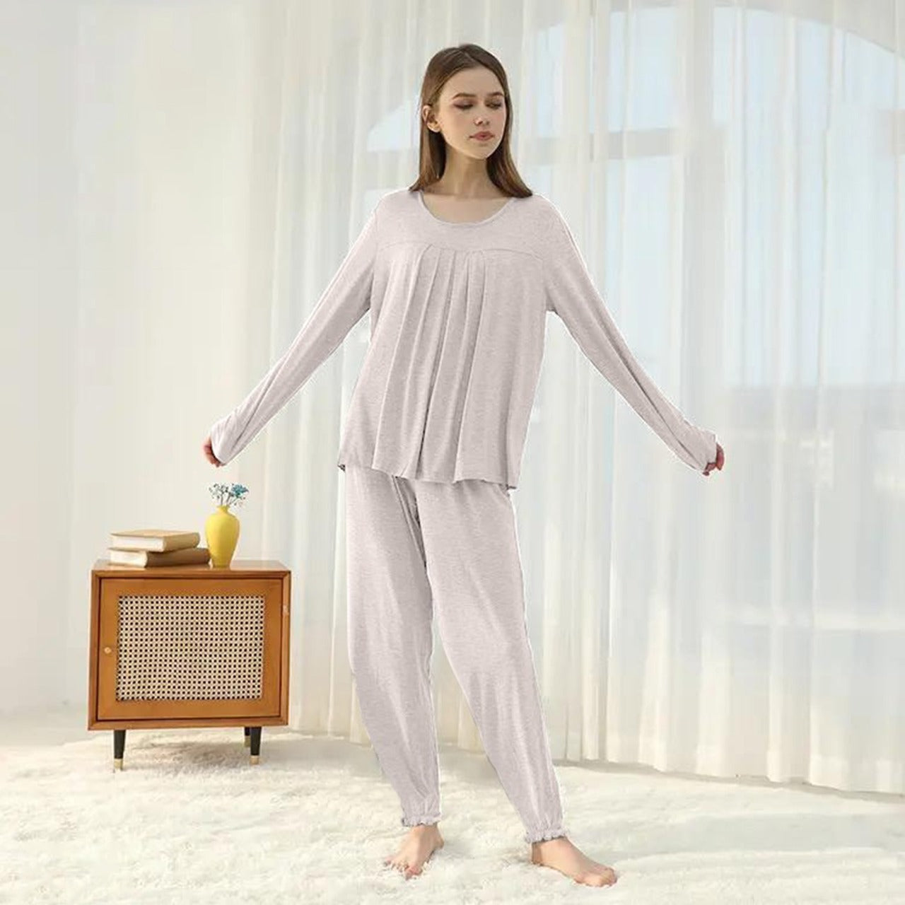 Long Sleeve Casual Summer Bamboo Loungewear Pajama