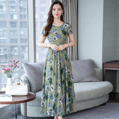 Floral Design Pattern A Line Dress for Women