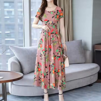 Floral Design Pattern A Line Dress for Women