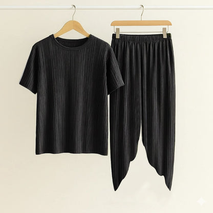 Solid Striped Style Casual Summer Fashion Fit T-shirt & Top for Women