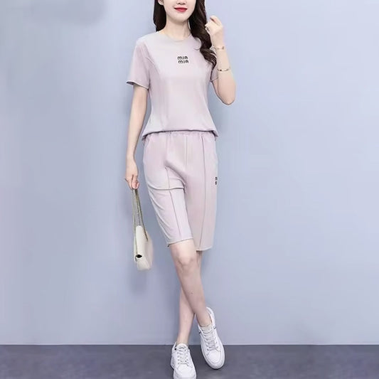 Latest Indoor/Outdoor Fashion Solid Color T-shirt & shorts for Women