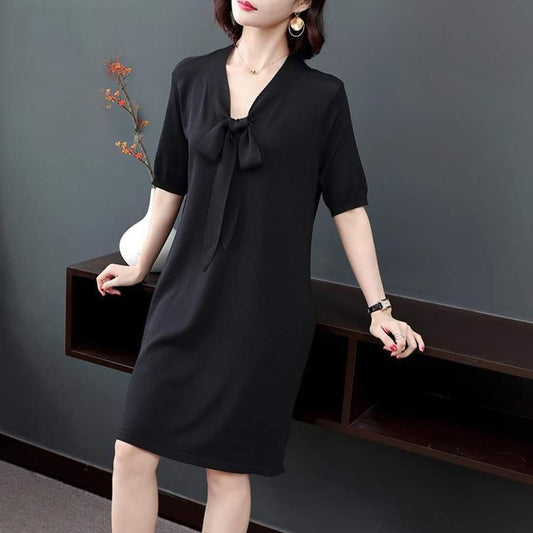 Latest Fashion Color Loose Fit Mid A Line Dress for Women