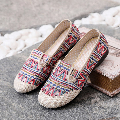 New Flat Bottom Old Fashion Casual Canvas Shallow Mouth Shoes for Women